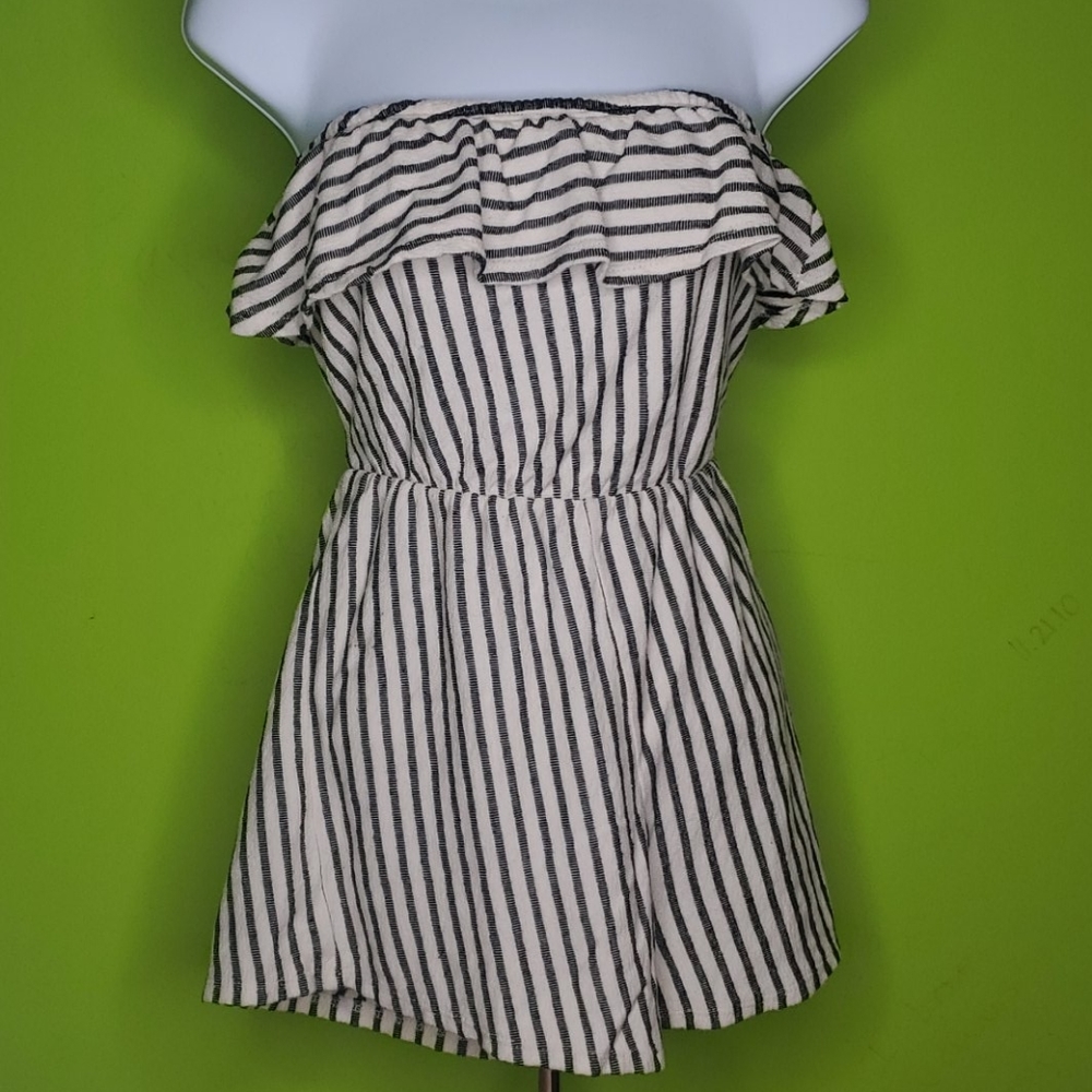 Caution to the Wind striped romper